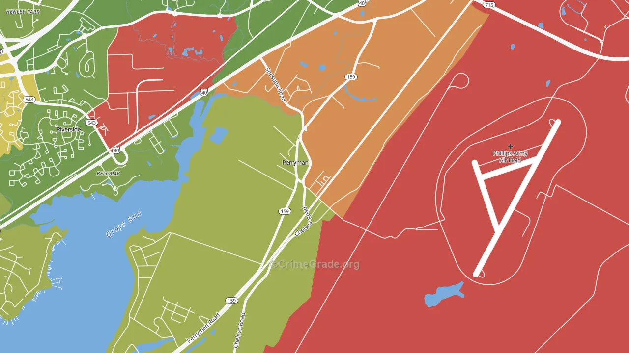 Perryman, MD Map of Drug-Related Crime Rates