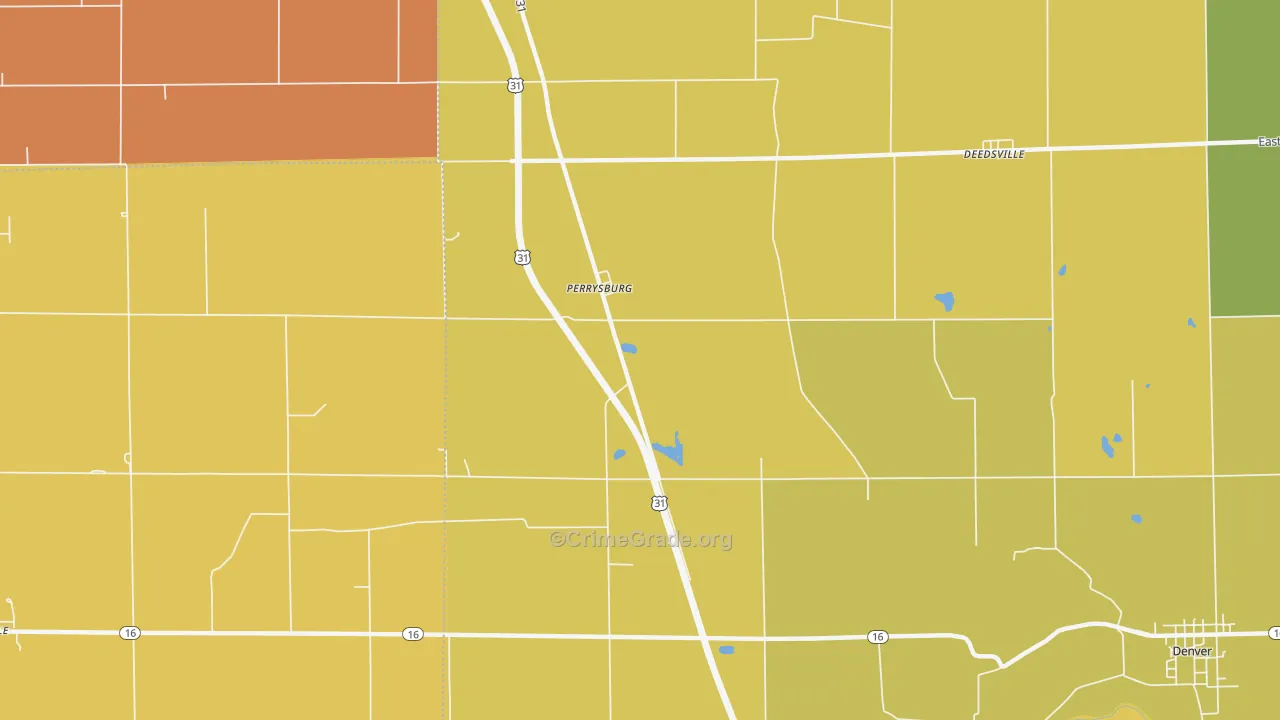 Perrysburg, IN Map of Drug-Related Crime Rates