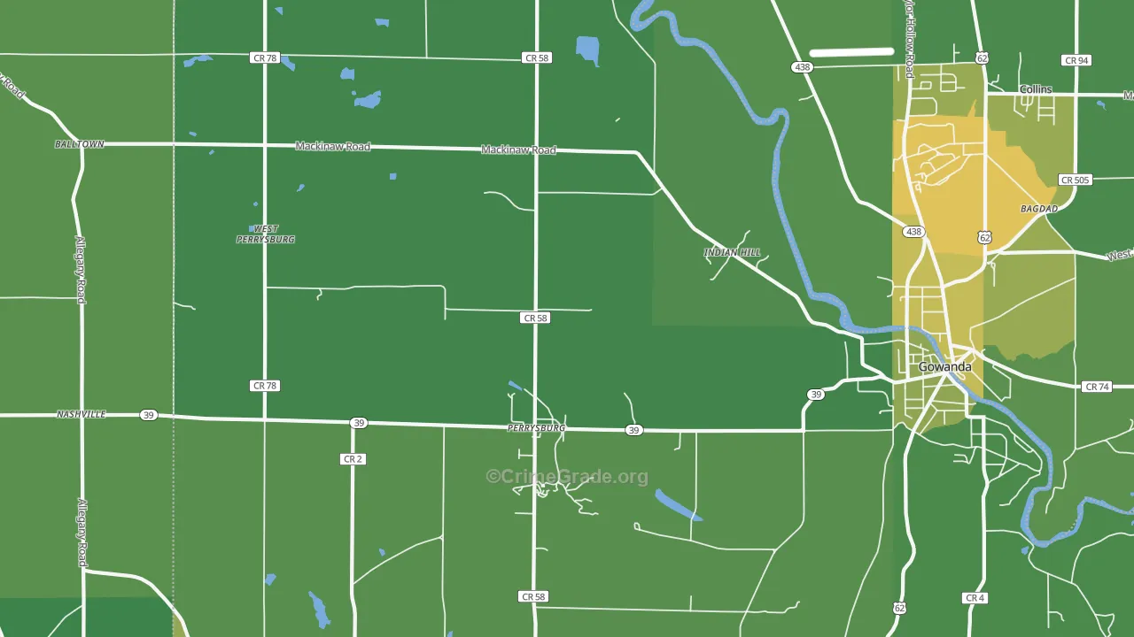 Perrysburg, NY Map of Drug-Related Crime Rates