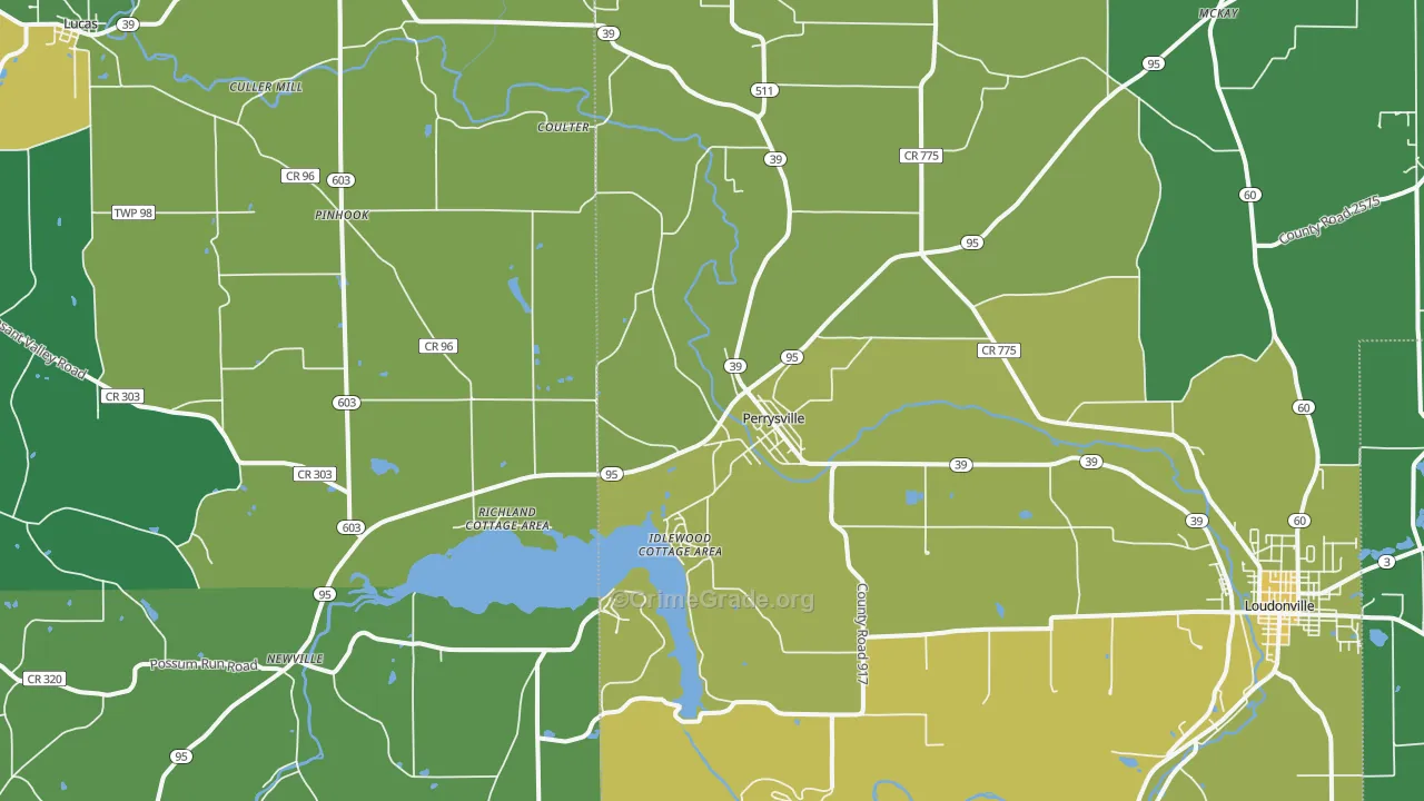 Perrysville, OH Map of Drug-Related Crime Rates