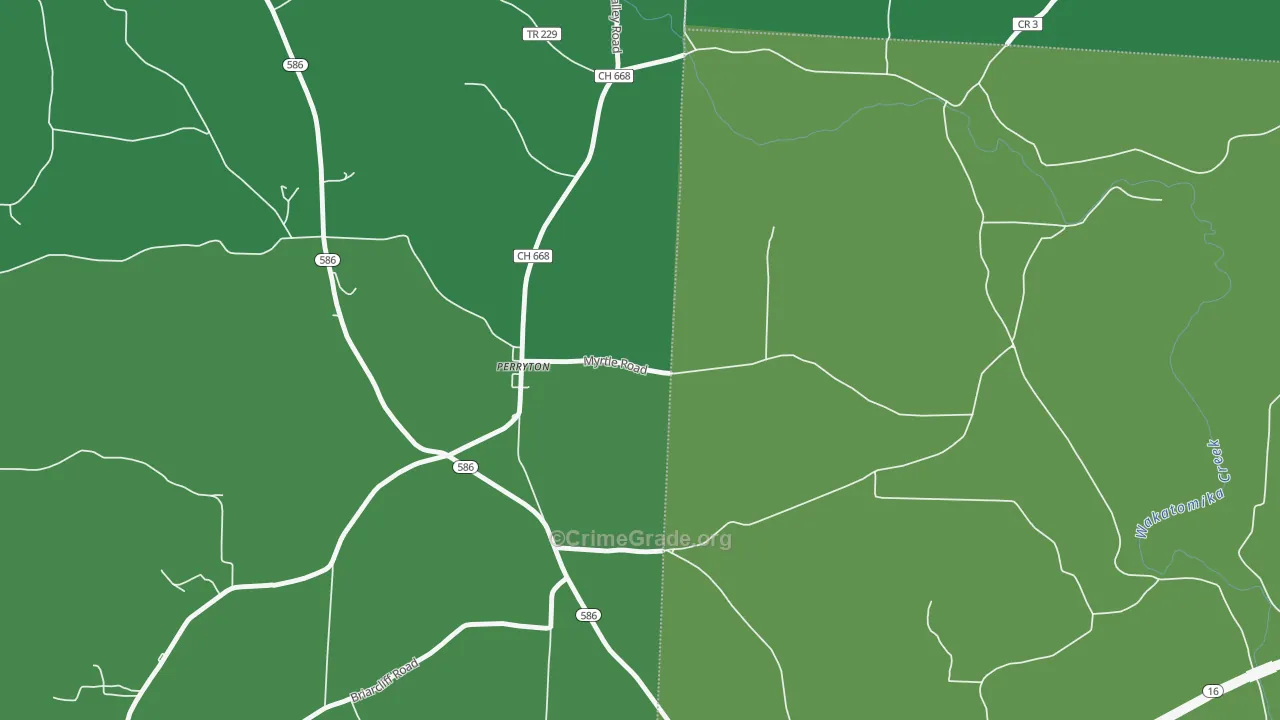 Perryton, OH Map of Drug-Related Crime Rates