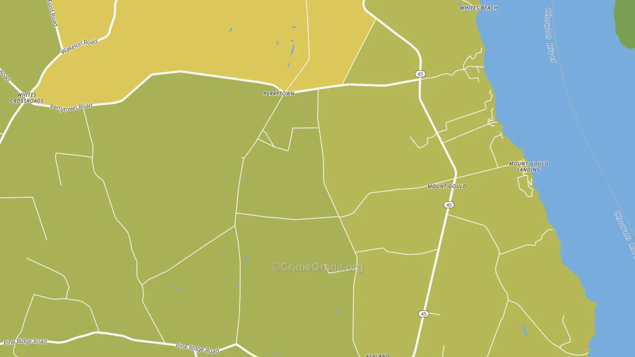 Perrytown, NC Map of Drug-Related Crime Rates