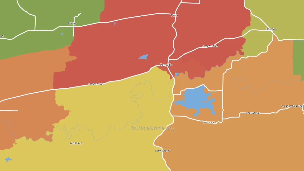 Perryville, AR Map of Drug-Related Crime Rates