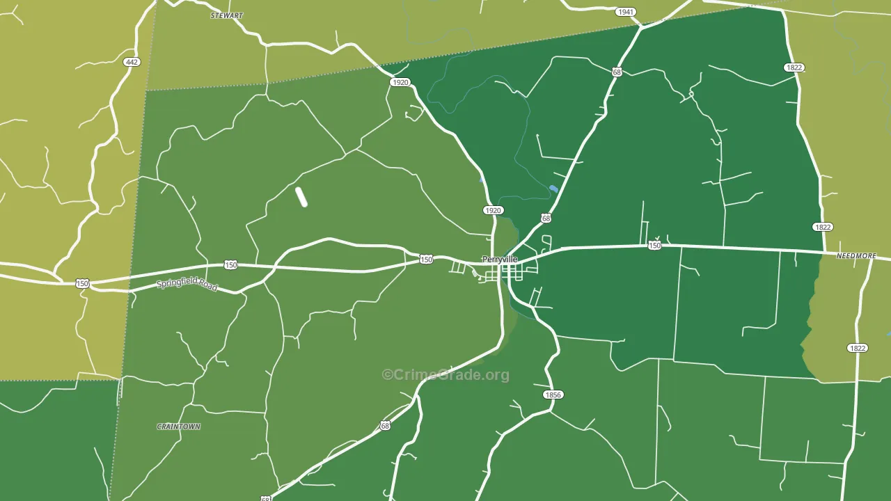 Perryville, KY Map of Drug-Related Crime Rates