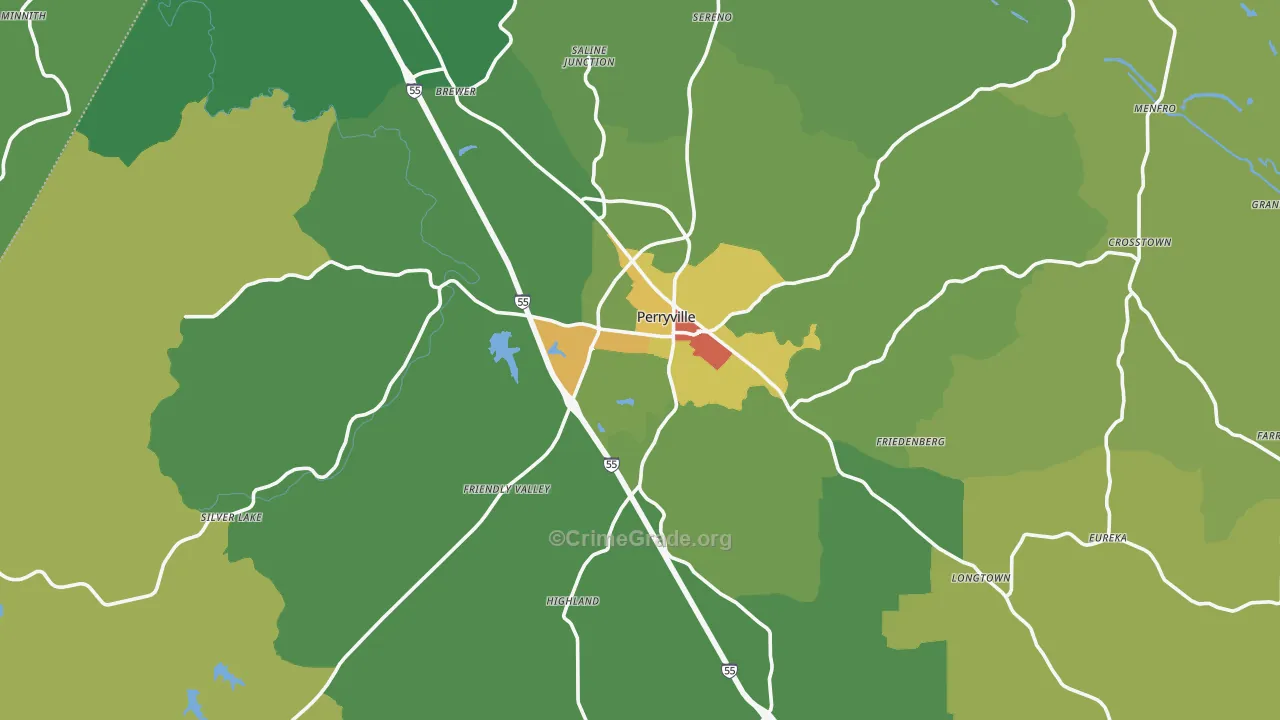 Perryville, MO Map of Drug-Related Crime Rates