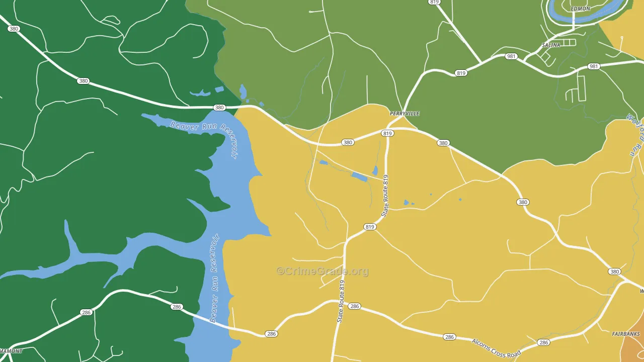 Perryville, PA Map of Drug-Related Crime Rates