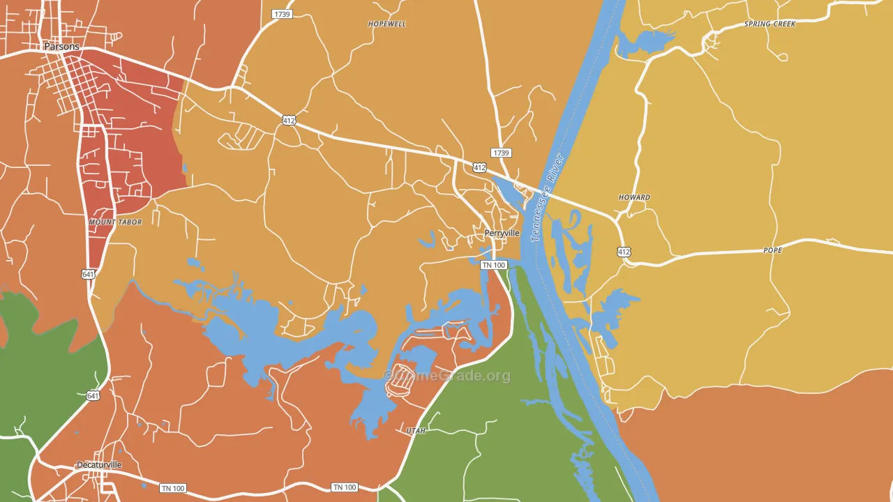Perryville, TN Map of Drug-Related Crime Rates