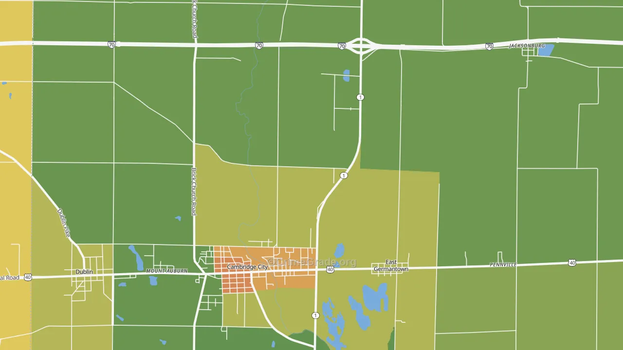 Pershing, IN Map of Drug-Related Crime Rates