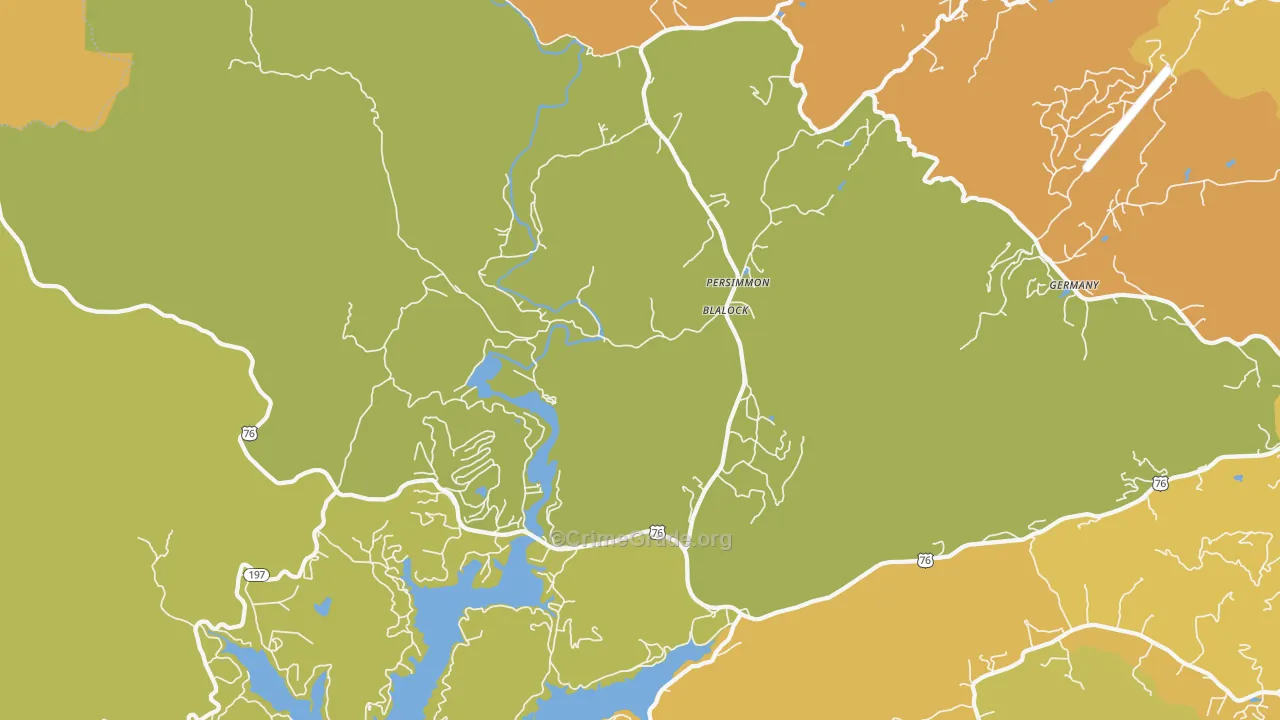 Persimmon, GA Map of Drug-Related Crime Rates