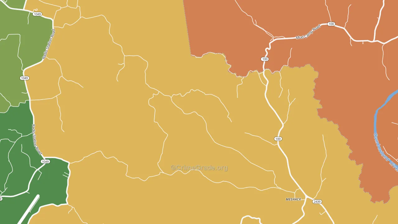 Persimmon, KY Map of Drug-Related Crime Rates