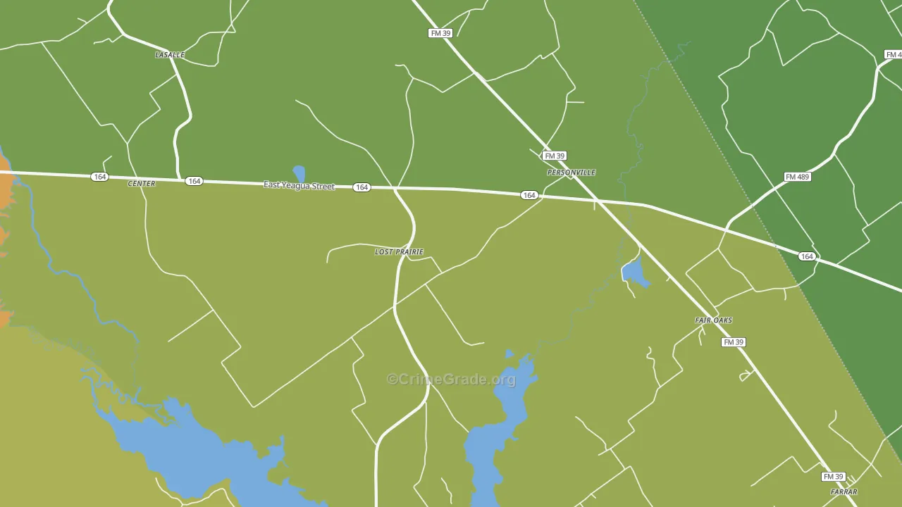 Personville, TX Map of Drug-Related Crime Rates