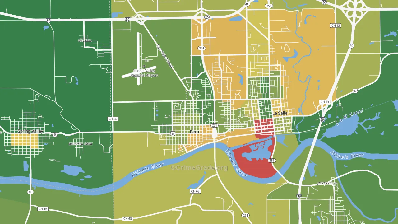 Peru, IL Map of Drug-Related Crime Rates