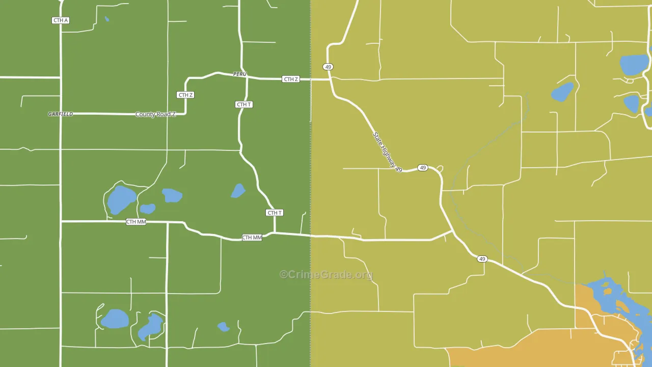 Peru, WI Map of Drug-Related Crime Rates