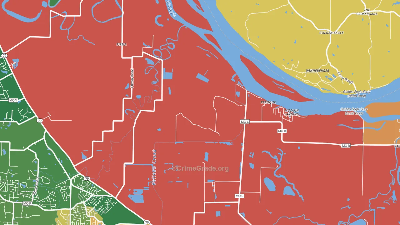 Peruque, MO Map of Drug-Related Crime Rates