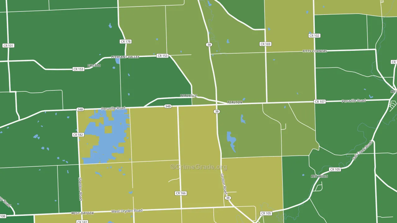 Peruville, NY Map of Drug-Related Crime Rates