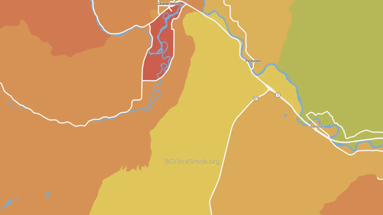 Peshastin, WA Map of Drug-Related Crime Rates