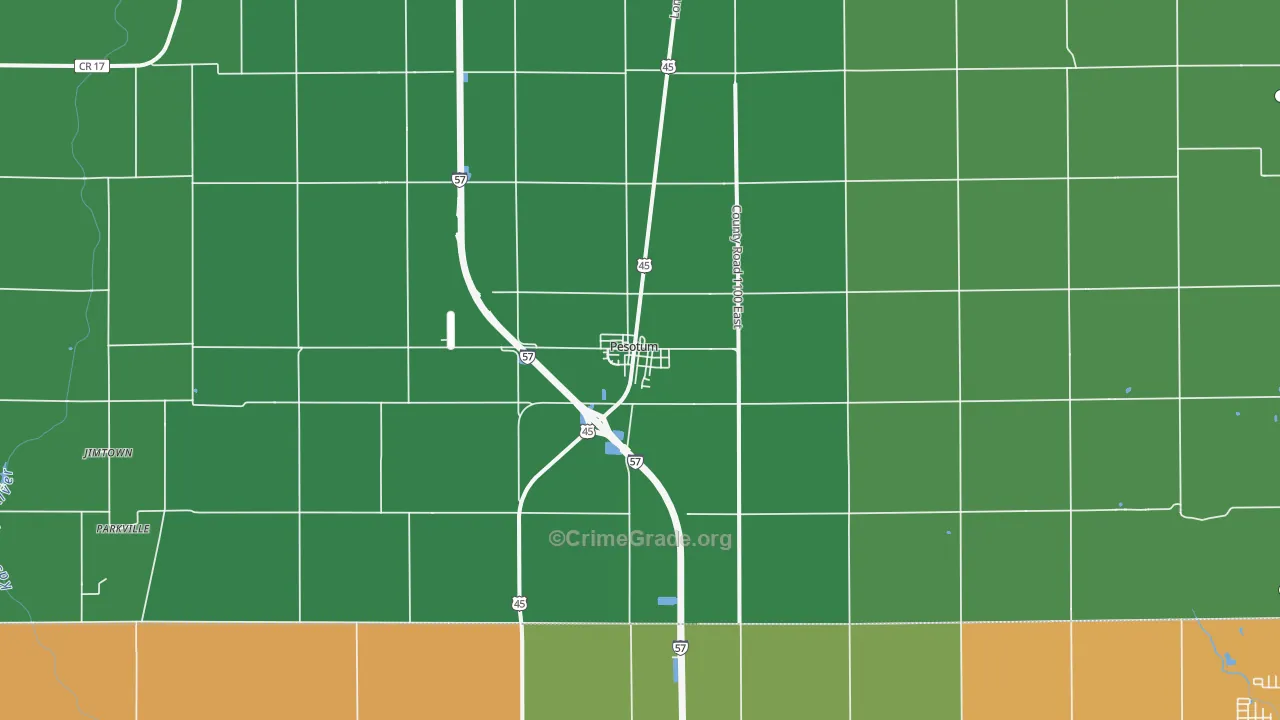 Pesotum, IL Map of Drug-Related Crime Rates