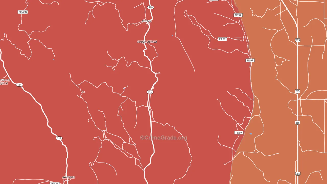 Petaca, NM Map of Drug-Related Crime Rates