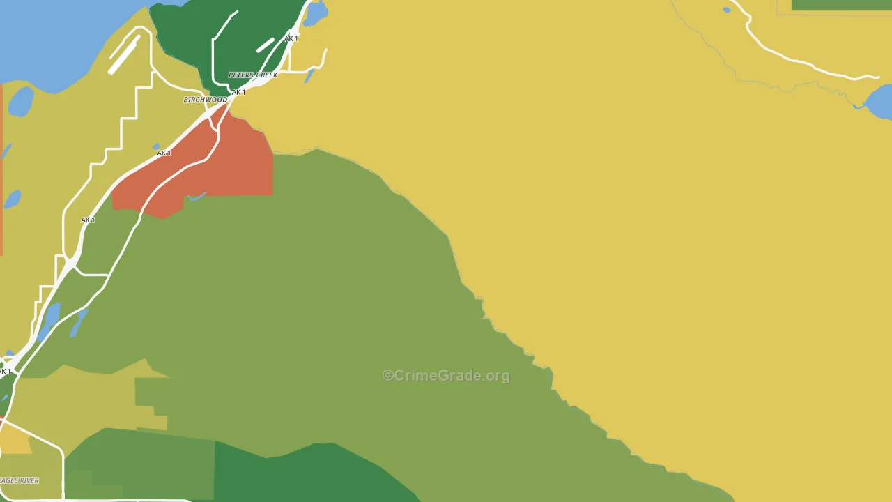 Peters Creek, AK Map of Drug-Related Crime Rates