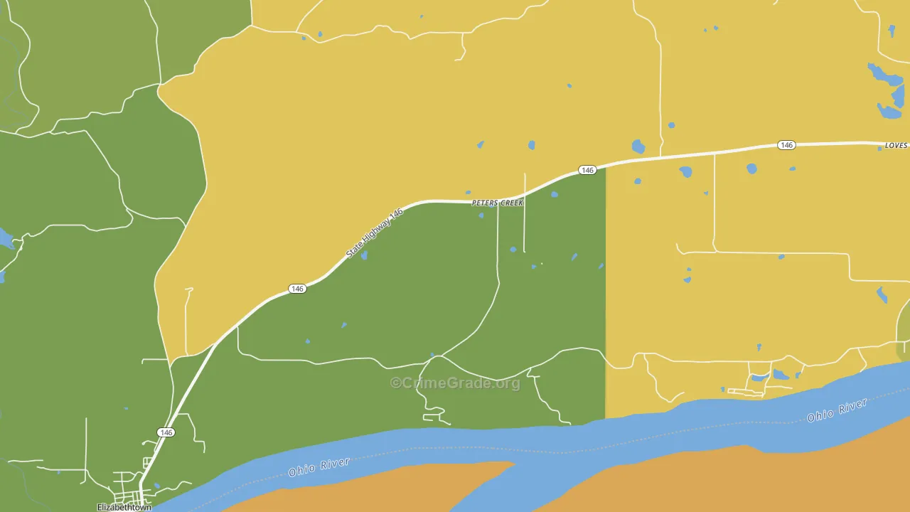 Peters Creek, IL Map of Drug-Related Crime Rates