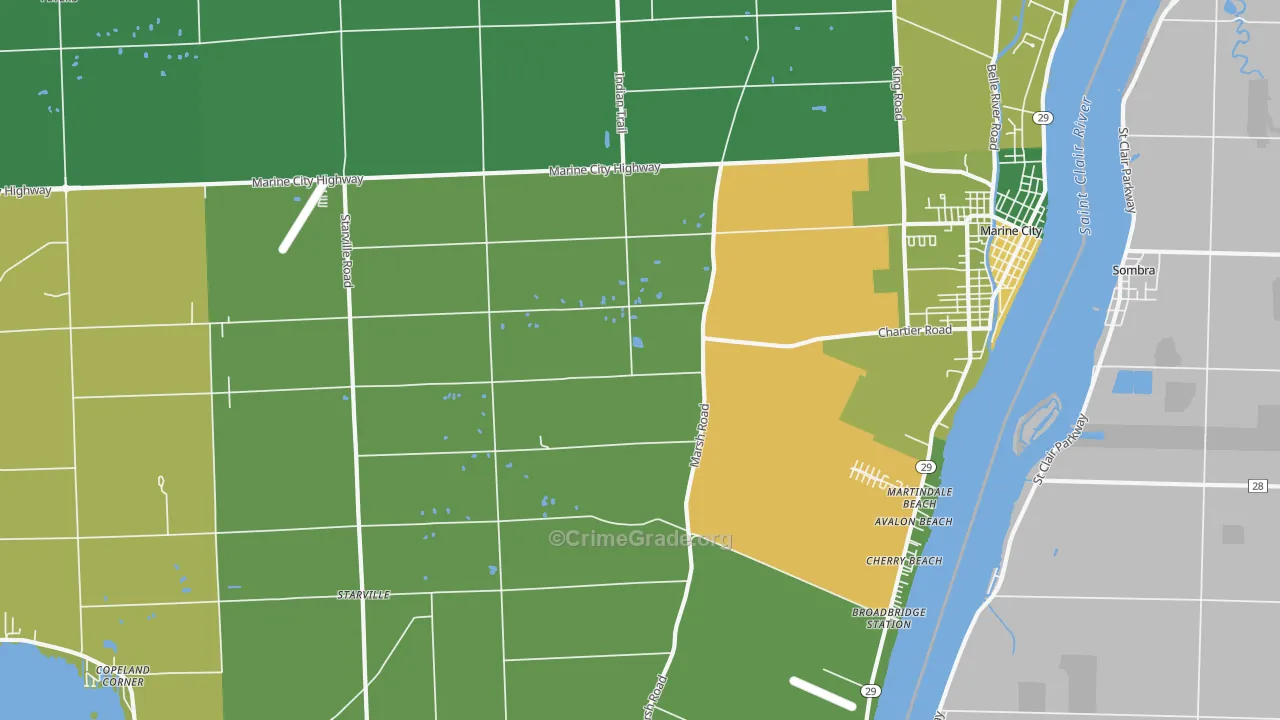 Peters, MI Map of Drug-Related Crime Rates