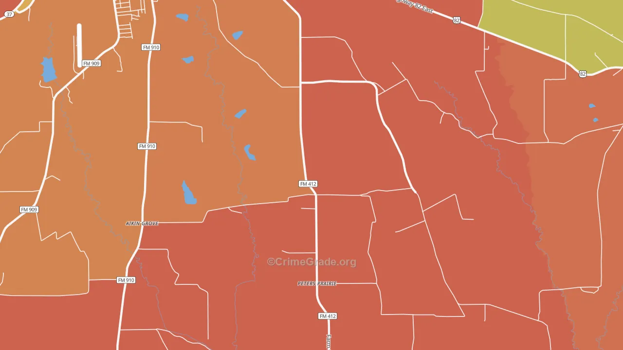 Peters Prairie, TX Map of Drug-Related Crime Rates