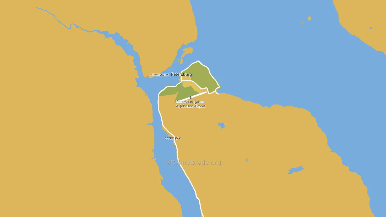 Petersburg, AK Map of Drug-Related Crime Rates