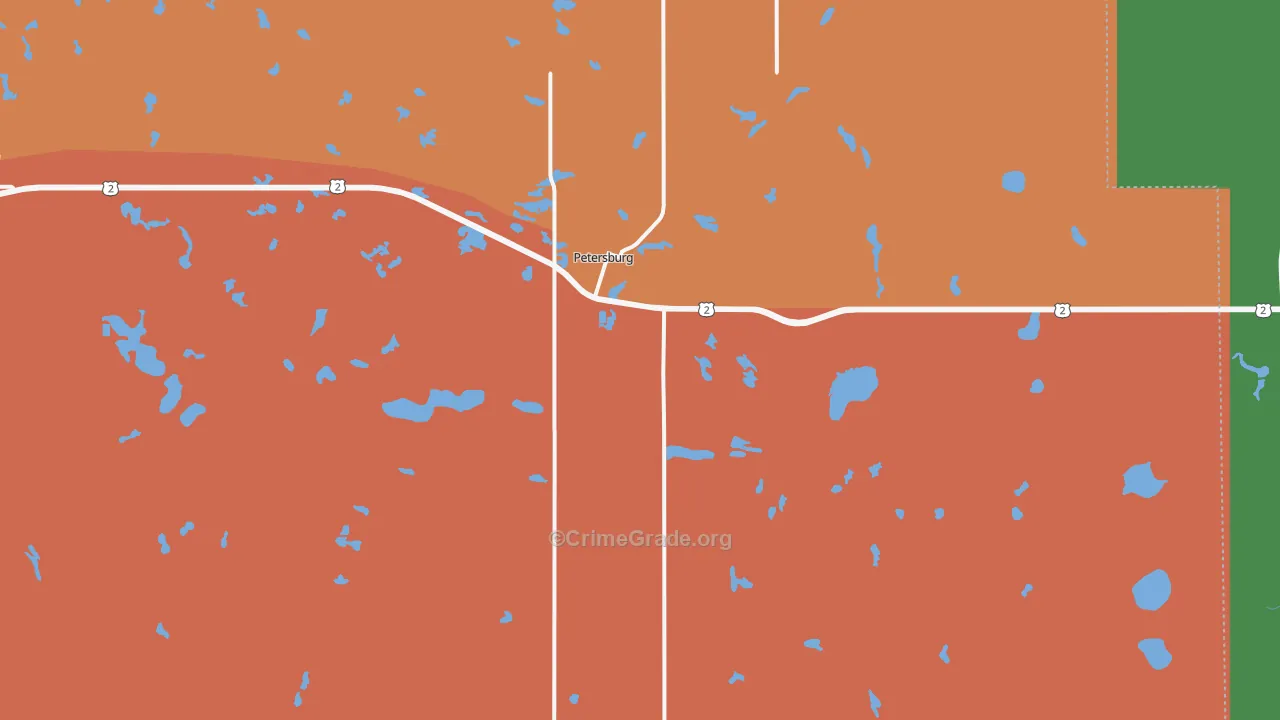 Petersburg, ND Map of Drug-Related Crime Rates