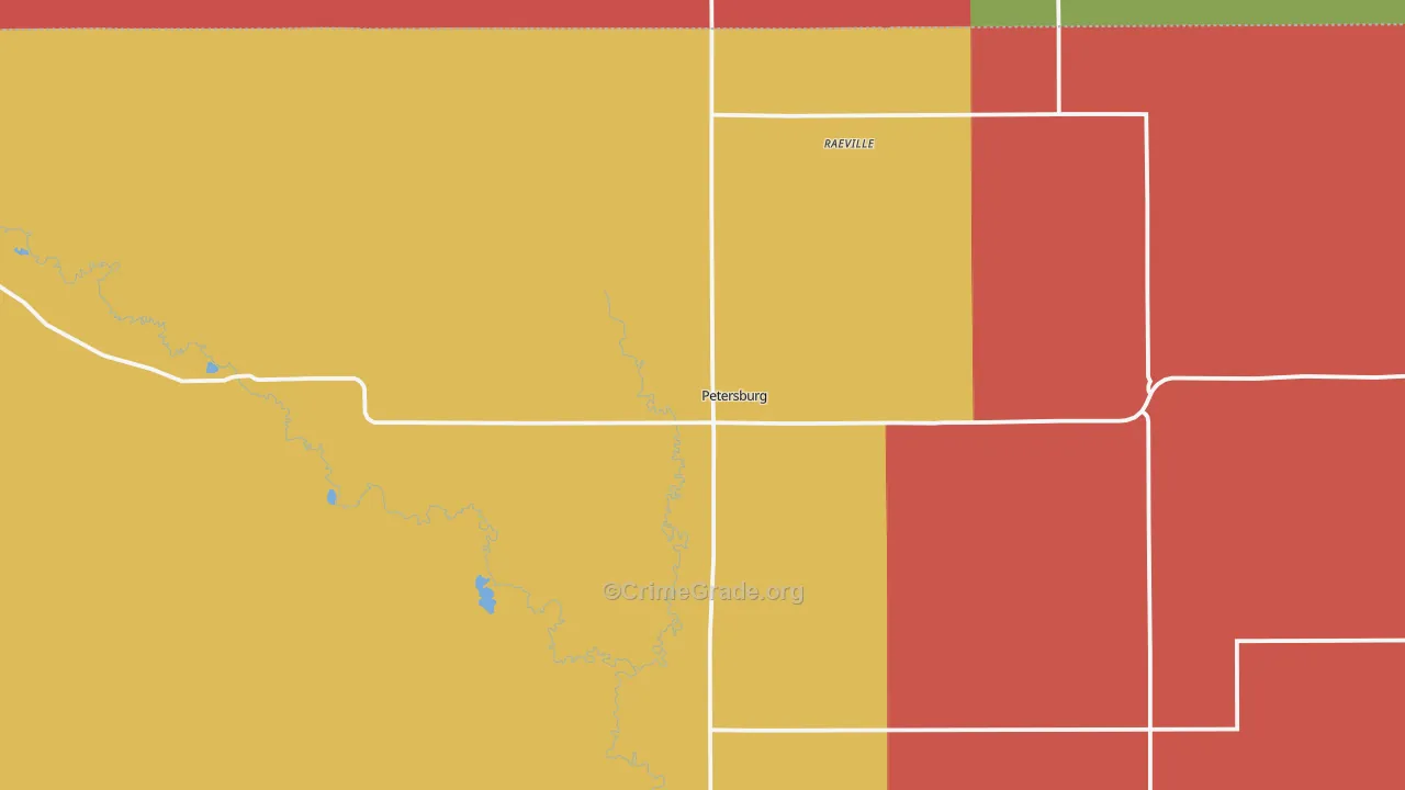 Petersburg, NE Map of Drug-Related Crime Rates