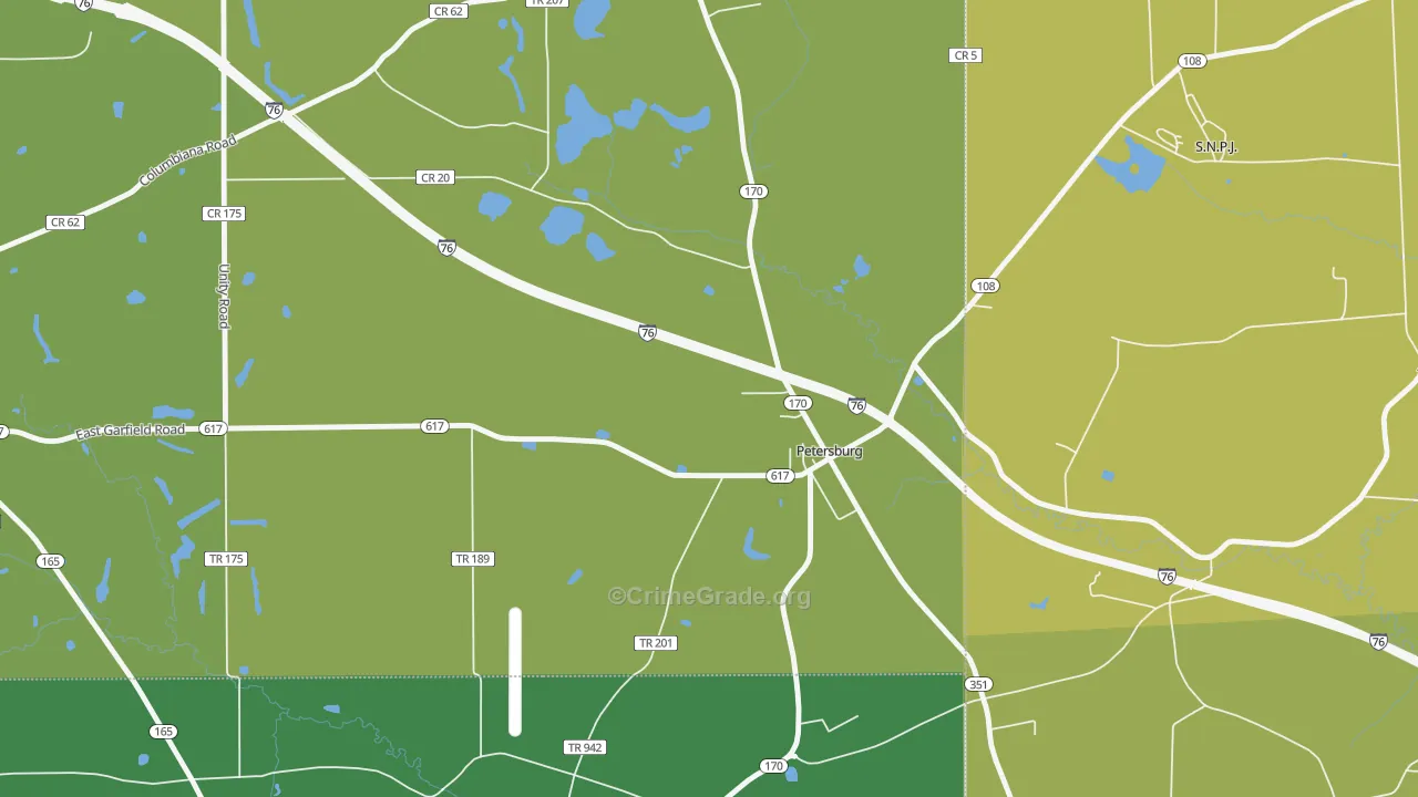 Petersburg, OH Map of Drug-Related Crime Rates