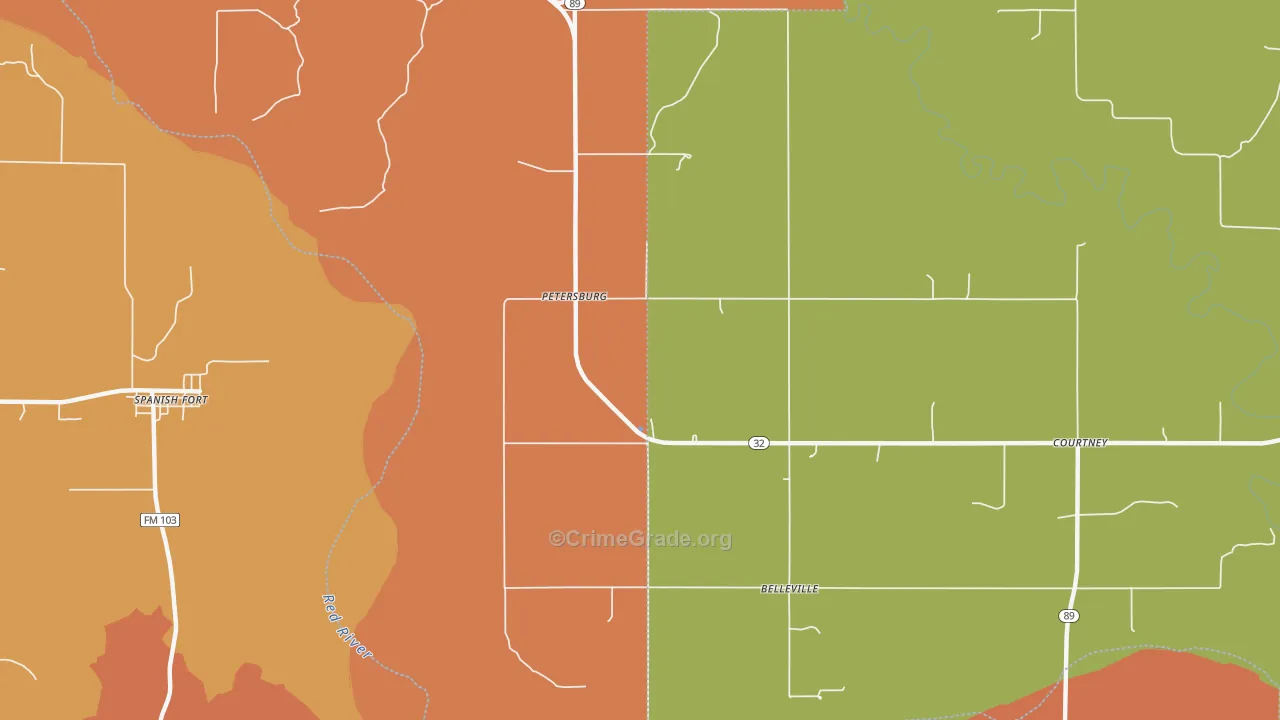 Petersburg, OK Map of Drug-Related Crime Rates