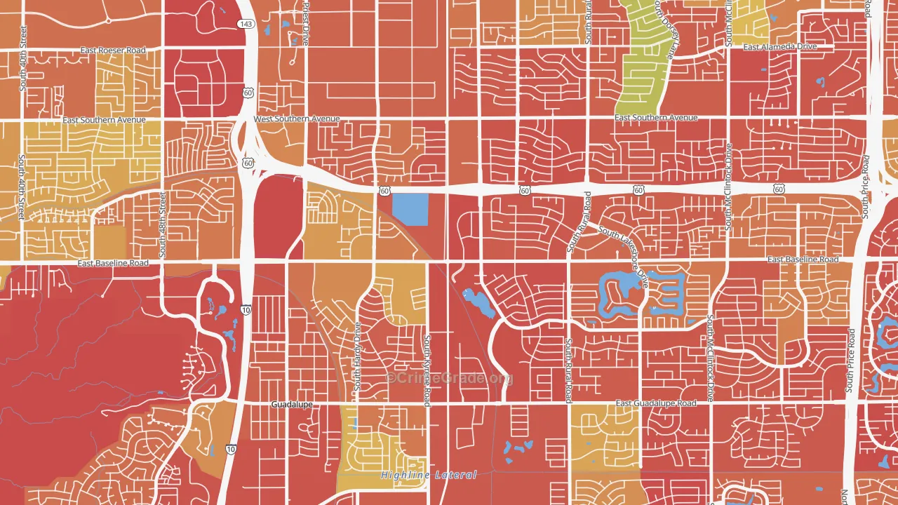 Peterson, Tempe, AZ Map of Drug-Related Crime Rates
