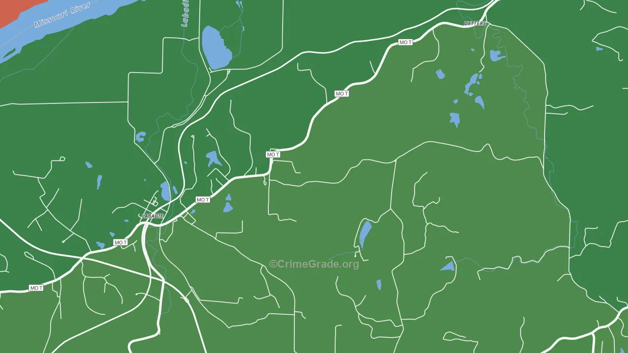 Petersville, MO Map of Drug-Related Crime Rates