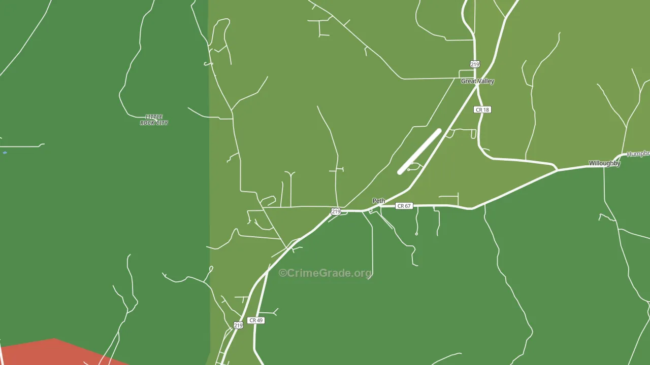 Peth, NY Map of Drug-Related Crime Rates