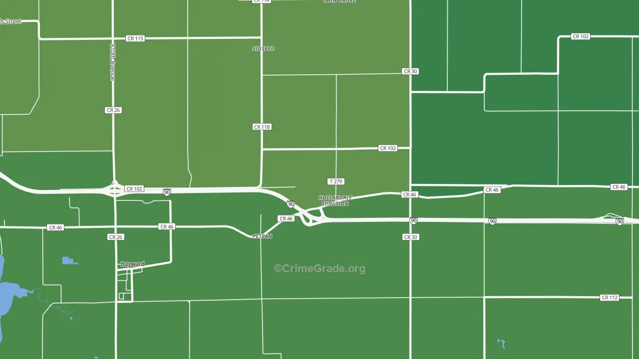 Petran, MN Map of Drug-Related Crime Rates
