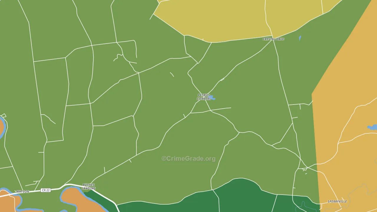 Petries Corners, NY Map of Drug-Related Crime Rates