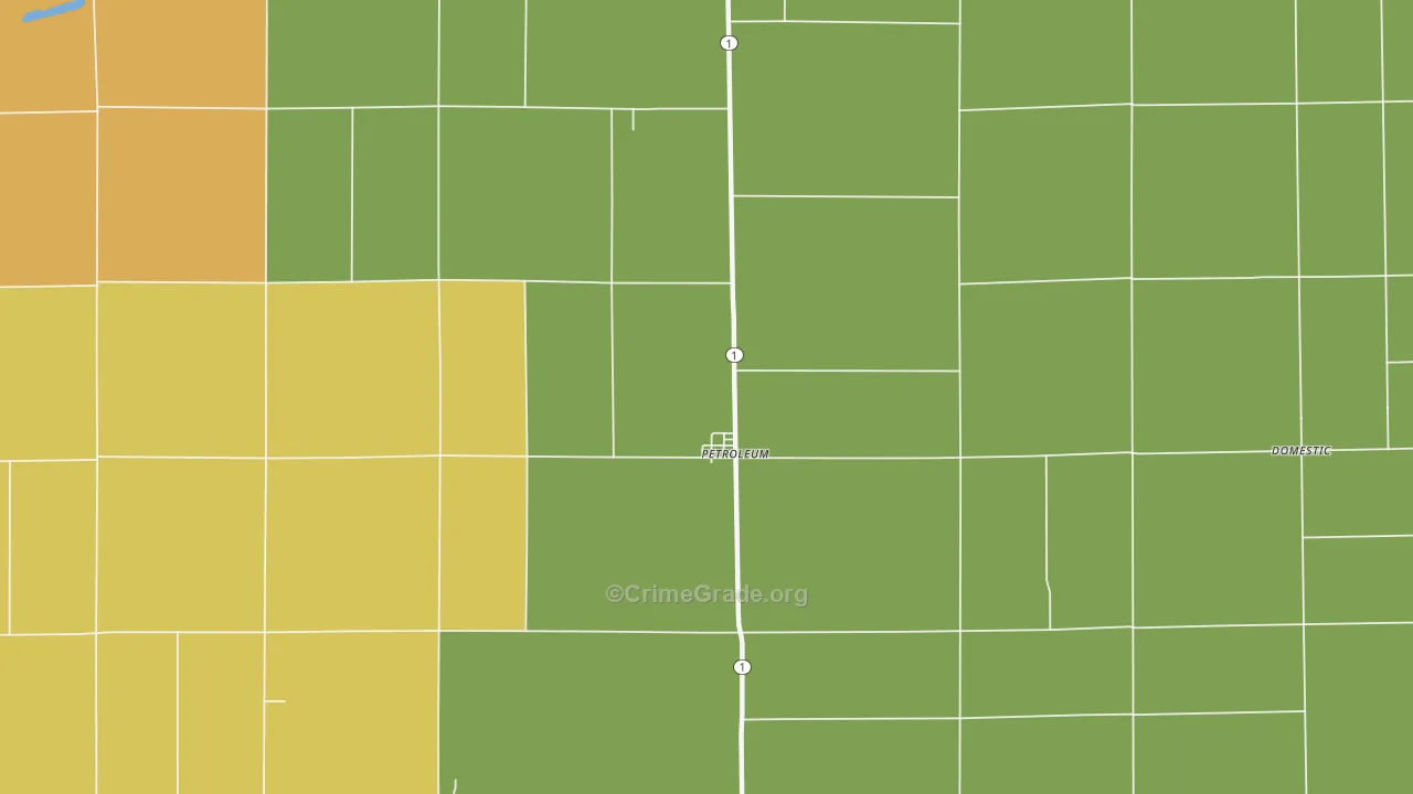 Petroleum, IN Map of Drug-Related Crime Rates