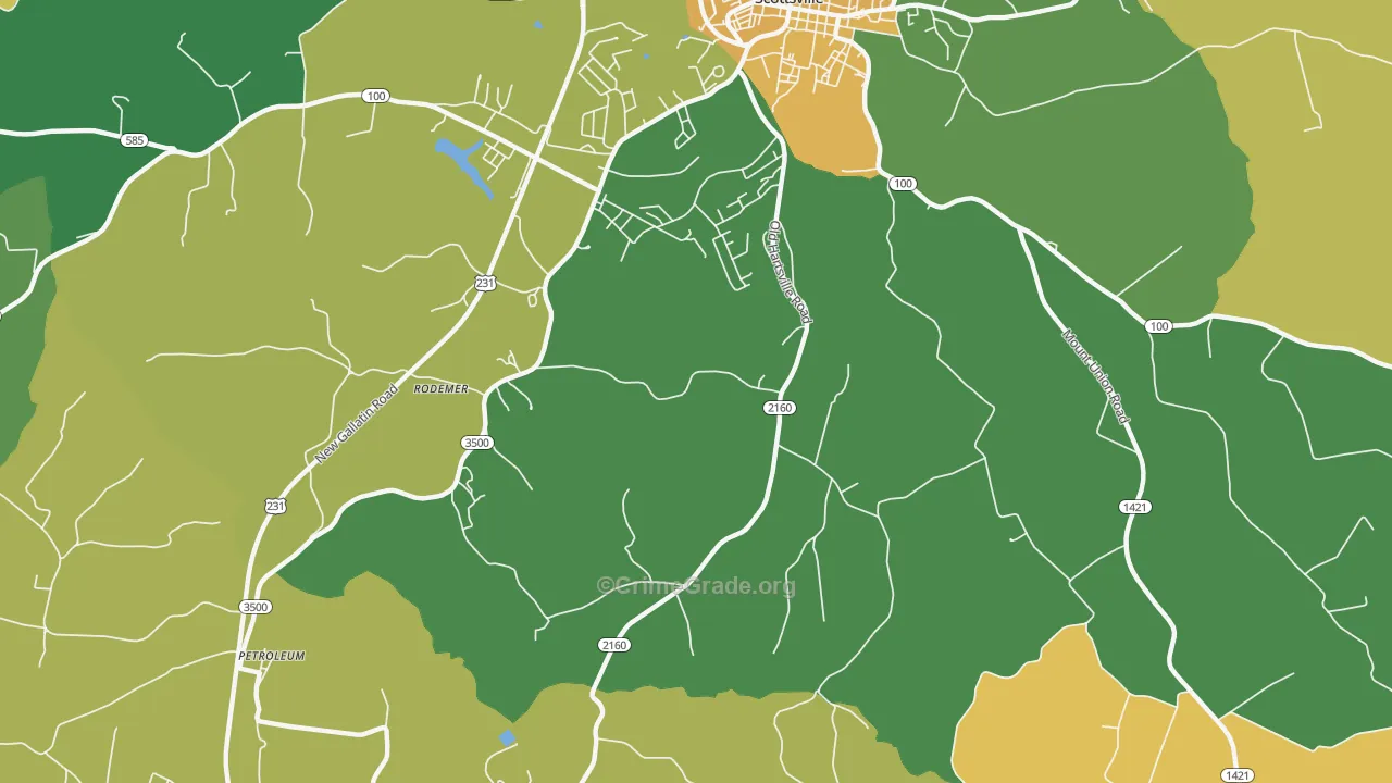 Petroleum, KY Map of Drug-Related Crime Rates