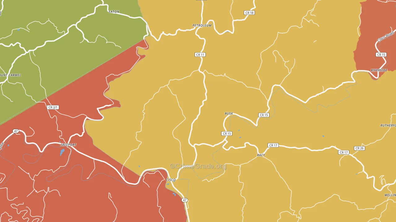 Petroleum, WV Map of Drug-Related Crime Rates