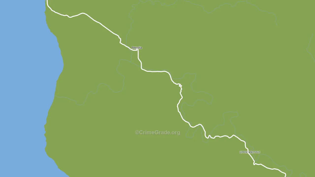 Petrolia, CA Map of Drug-Related Crime Rates