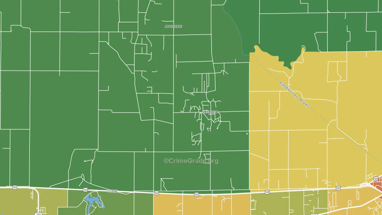 Petrolia, IL Map of Drug-Related Crime Rates