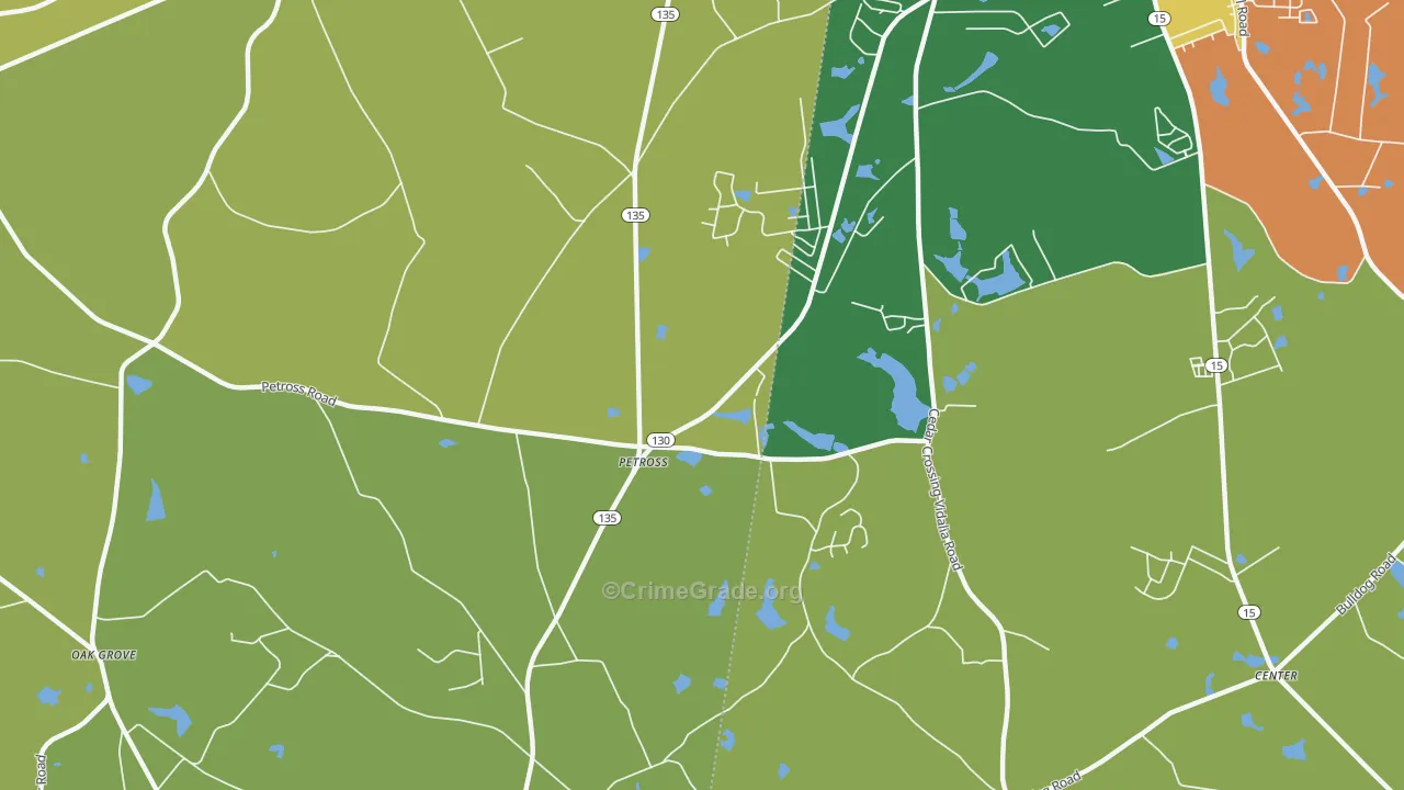 Petross, GA Map of Drug-Related Crime Rates