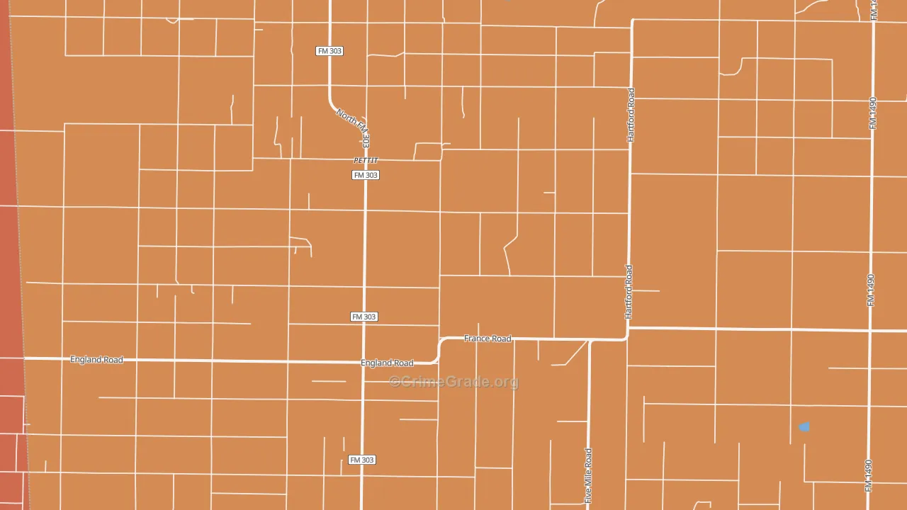 Pettit, TX Map of Drug-Related Crime Rates