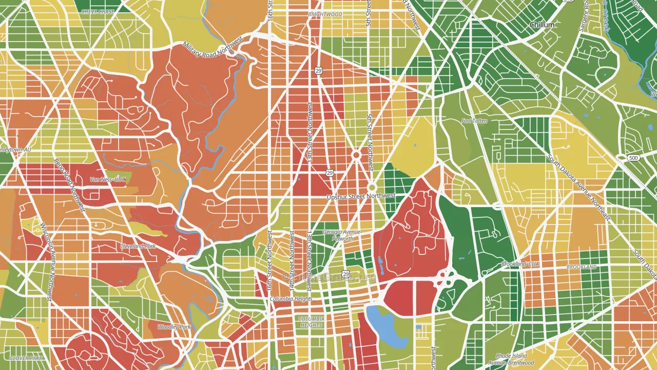 Petworth, Washington, DC Map of Drug-Related Crime Rates