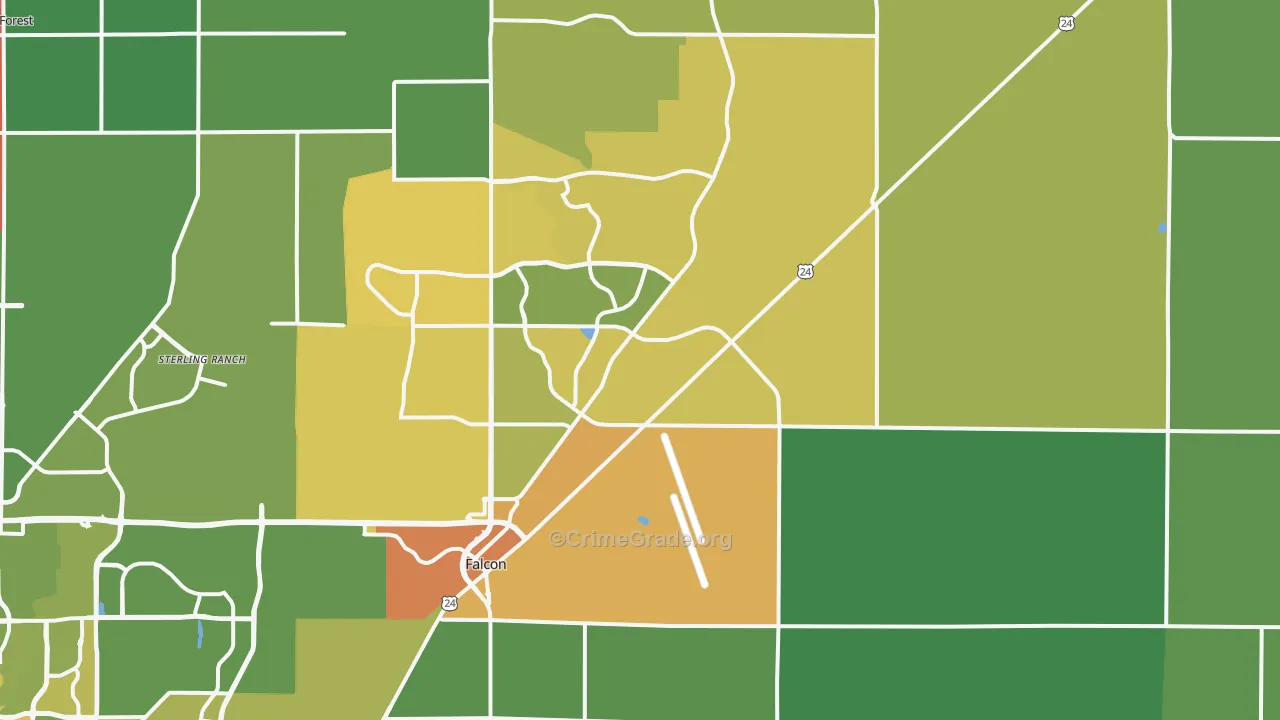 Peyton, CO Map of Drug-Related Crime Rates