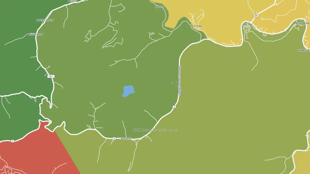 Peytona, WV Map of Drug-Related Crime Rates
