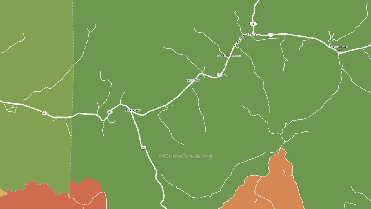 Peytons Store, KY Map of Drug-Related Crime Rates