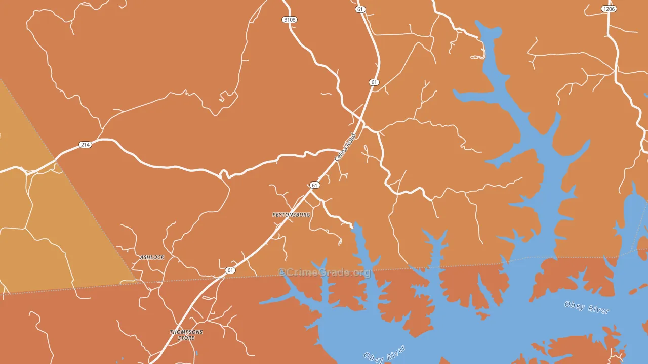 Peytonsburg, KY Map of Drug-Related Crime Rates
