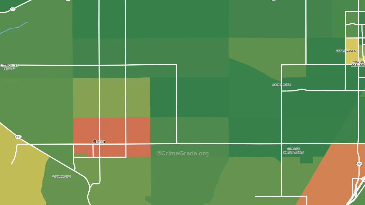 Phelan, CA Map of Drug-Related Crime Rates