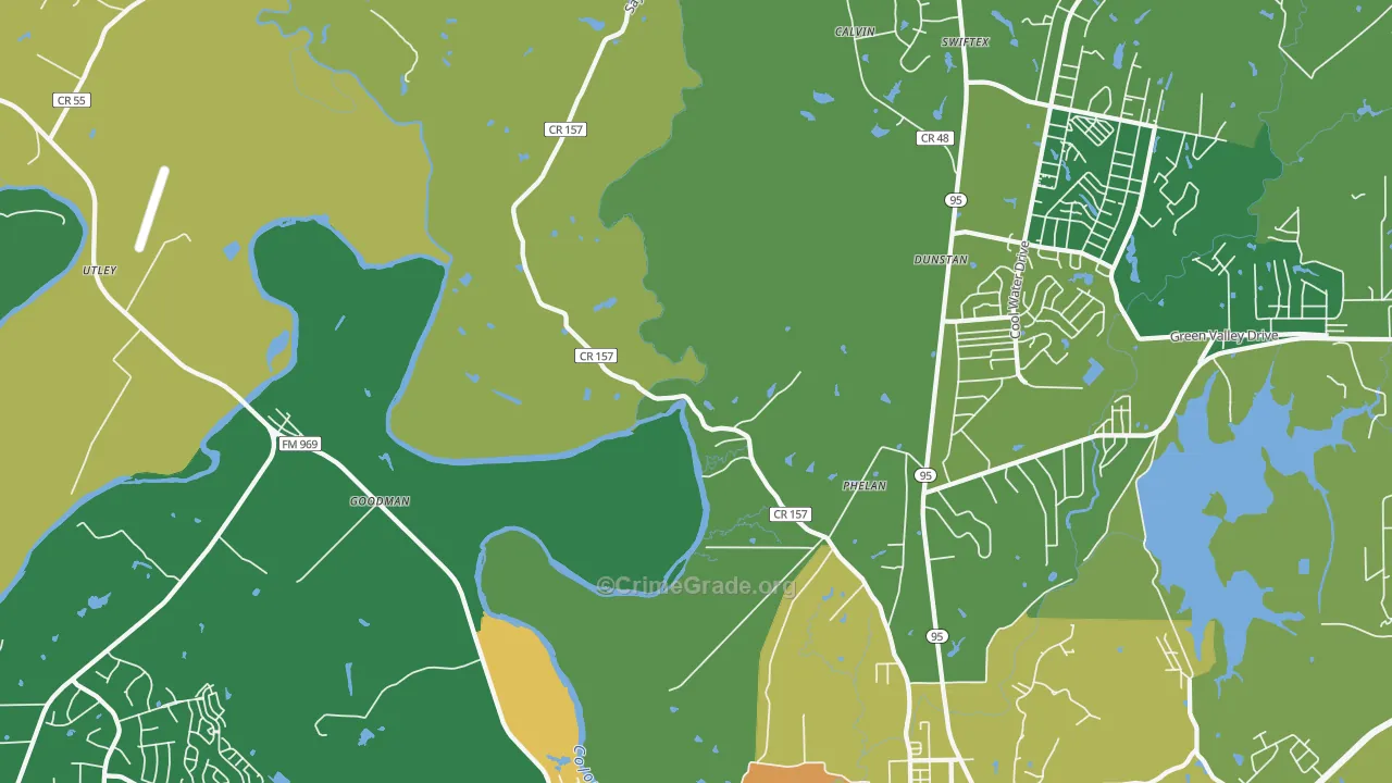 Phelan, TX Map of Drug-Related Crime Rates